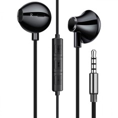 Casti in ear Yaofang, 3.5 mm, bas, microfon si controller, negru