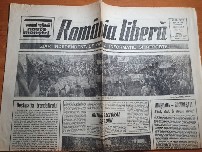 romania libera 10 aprilie 1990-miting electoral de florii