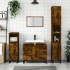 Gossi dulap pentru baie, stejar fumuriu, 80x33x60 cm, lemn compozit