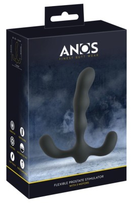 Plug anal vibrator flexibil cu 3 motoare Anos Flexible Prostate Stimulator with foto