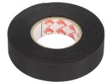Bandă Textilă Cauciucată Neagră 19mm x 30m