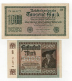 Bancnote de colectie Germania -1000 , 5000 Marci 1922