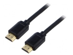 Cablu HDMI 2.0 PVC 2m negru cu mufă HDMI pe ambele părți