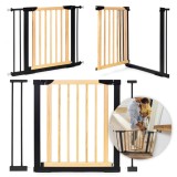 Poarta Siguranta ECOTOYS pentru Scari si Usi, Reglabil 74-100 cm, Metal si Lemn, Instalare Fara Gaurire, Protectie Copii Animale