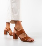 Cumpara ieftin Sandale cu toc Cline Camel