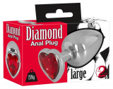 Cumpara ieftin Plug Anal Aluminiu Strass Inima Rosie L