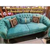Canapea Styll 4 , 2 locuri , culoare turcoaz