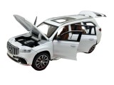 Macheta SUV Mercedes GLS Die-Cast 1:24 Alb Perlat - sunete,lumini si resort-20 cm