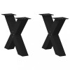 VidaXL Picioare pentru măsuță de cafea &icirc;n formă de X, 2 buc., negru, 60x(42-43) cm, oțel 4012960