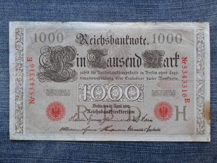 1000 Mark 1910 Germania / portocalie / seria 5343316