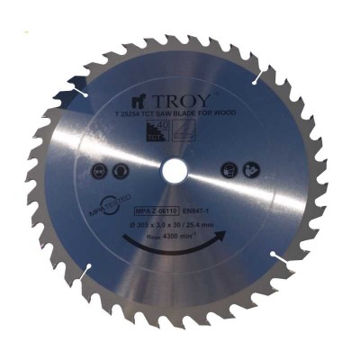 Disc pentru fierastrau circular, taiere lemn Troy 25254, O305 x 30 25.4 mm, 40 dinti foto