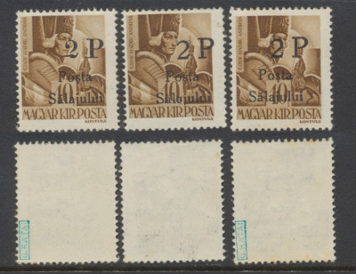 1945 Posta Salajului lot 3x timbru local original 2P/10f MNH tipuri diferite foto