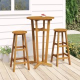 Set mobilier de bar, 3 piese, lemn masiv de acacia