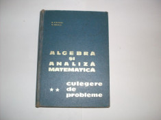 Algebra Si Analiza Matematica Culegere De Probleme Vol.2 - D. Flondor N. Donciu ,552074 foto