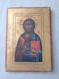 ICOANA VECHE PE LEMN. MANTUITORUL NOSTRU IISUS HRISTOS. 21X30 CM-238176