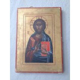 ICOANA VECHE PE LEMN. MANTUITORUL NOSTRU IISUS HRISTOS. 21X30 CM-238176