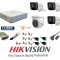 Sistem supraveghere video Hikvision 4 camere 5MP 3 exterior Turbo HD IR 80M 1 interior IR 20m DVR 4 canale cu full accesorii SafetyGuard Surveillance
