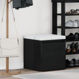 vidaXL Cutie cu Sertar Negru Stejar 40,5x40x40 cm Lemn Prelucrat