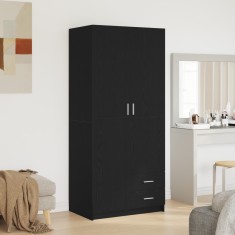 Dulap Negru din Stejar vidaXL 80x52x180 cm din Lemn Compozit