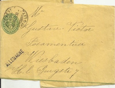 Switzerland 1902 NEWSLETTER WRAPPER, Geneva to Wiesbaden D.043 foto