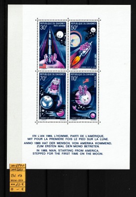 Dahomey, 1970 | Primul pas al omului pe lună - Apollo - Cosmos | MNH | aph foto