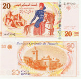 TUNISIA █ bancnota █ 20 Dinars █ 2011 █ P-93b █ UNC █ necirculata