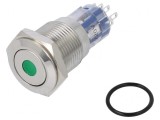 Comutator Anti-Vandalism DPDT Verde IP67 3A 250VAC