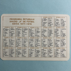 Calendar 1978 programul returului diviziei Ade fotbal 1977-1978