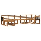 vidaXL Set de canapele de exterior 7 pcs natural Lemn Solid de Acacia 3385390