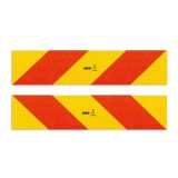 Set 2 placute reflectorizante Hico galben rosu fluorescent 565x132 mm aluminiu