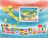 *Rom&acirc;nia, LP 1238/1990, Turneul final al C.M. de Fotbal, Italia, col. ned., MNH, Nestampilat