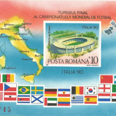 *România, LP 1238/1990, Turneul final al C.M. de Fotbal, Italia, col. ned., MNH