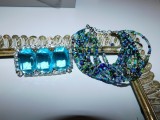 Bratara noua Murano , brosa vintage cristale masive superba