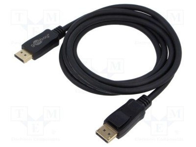 Cablu DisplayPort 3m Goobay, mufă DisplayPort la DisplayPort, negru, PVC, aurit, 8K, 4K, HDR, HDCP 2.2, DisplayPort 2.0 foto