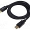 Cablu DisplayPort 3m Goobay, mufă DisplayPort la DisplayPort, negru, PVC, aurit, 8K, 4K, HDR, HDCP 2.2, DisplayPort 2.0