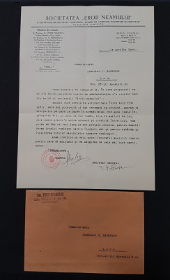 1942 , Societatea Eroii neamului , invitatie , apel , antet , propaganda foto