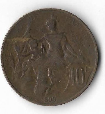 Moneda 10 centimes 1899 - Franta foto