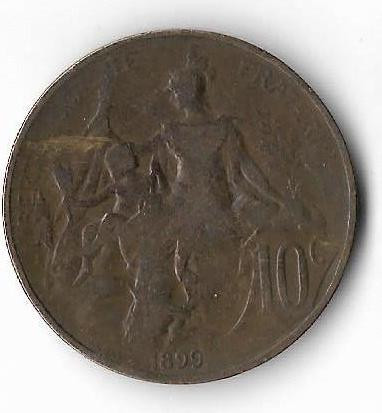 Moneda 10 centimes 1899 - Franta