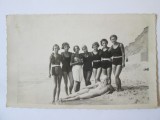 Fotografie model carte pos.adolescente in costume de baie pe plaja Budachi 1934