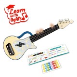 Jucarie din lemn - Instrument Ukulele (chitara) albastru - invata sa canti cu, Hape