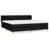 Cumpara ieftin Pat box spring cu saltea, negru, 200x200 cm, textil