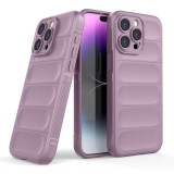 Husa wave, compatibila cu IPhone 14 Pro Max, Grip Anti-Soc, Tpu, Light Purple