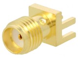 Mufă SMA mamă margine dreaptă 50&Omega; SMT cablu PTFE aurit