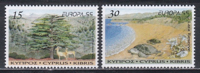 Ciprul Grec 1999 - EUROPA - Rezervații și parcuri naturale, MNH