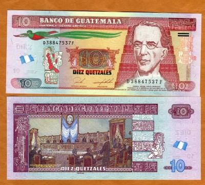 !!! GUATEMALA - 10 QUETZALES 2019 - P 123 A f - UNC foto