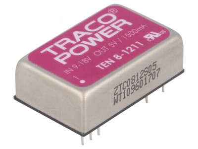Convertor DC/DC 8W 9-18V la 5V 1500mA DIP24 foto