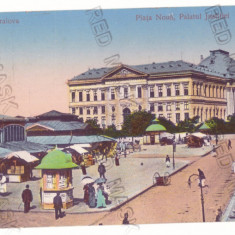 2122 - CRAIOVA, Justice Palace, Market, Romania - old postcard - used - 1912