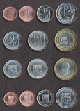 VENEZUELA SET COMPLET MONEDE 1, 5, 10, 12 1/2, 25, 50 Ct 1 Bolivar 2007-2012 UNC