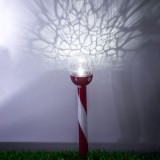 Felinar Solar de Crăciun, Glob Transparent, Model Fulg de Nea, Alb și Roșu, &Icirc;nălțime 39cm, Oem
