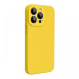 Lemontti Husa Liquid Silicon MagCharge iPhone 15 Pro Max Galben (protectie 360&deg;, material fin, captusit cu microfibra)